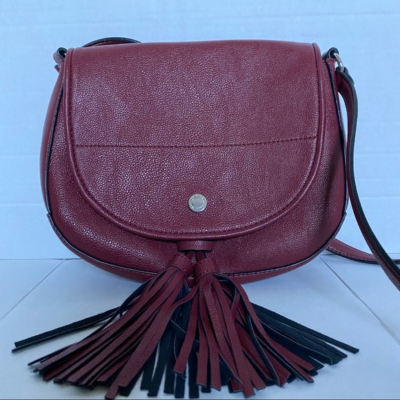 Calvin Klein Tasseled Maroon Cross Body